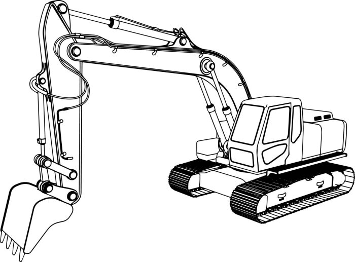 Excavator coloring pages