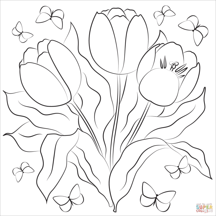 Coloring pages tulips