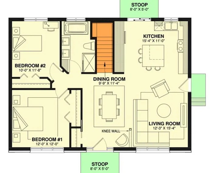 Two bedroom house plan design