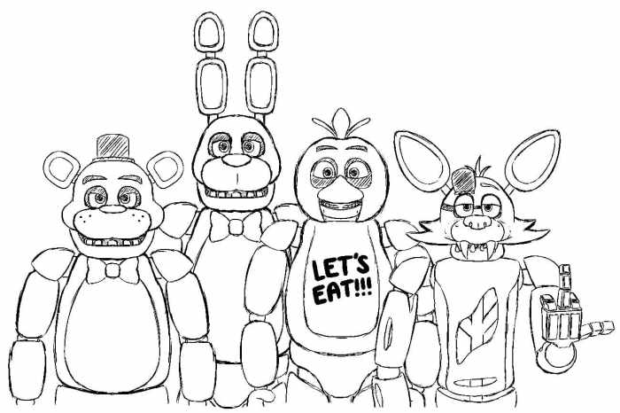 Printable five nights at freddy's coloring pages