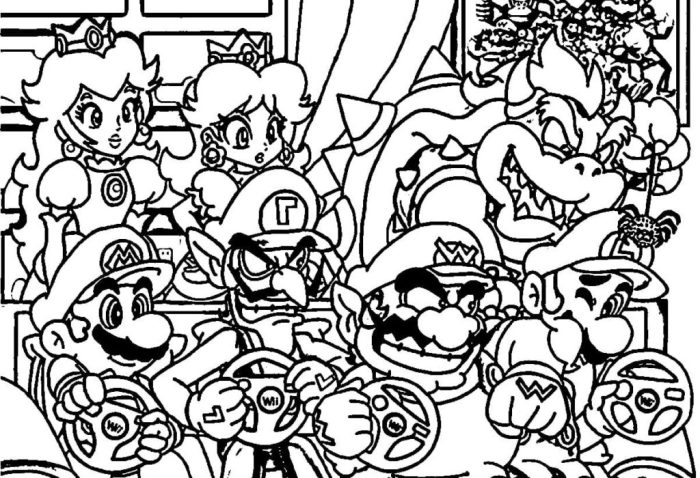 Mario character coloring pages