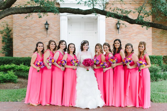 Pink wedding dresses for bridesmaids