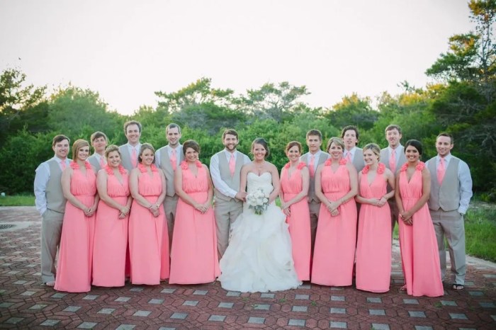 Pink and gray wedding dress