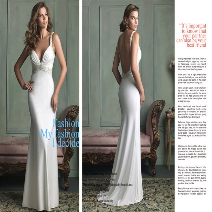 Satin sleek wedding dresses