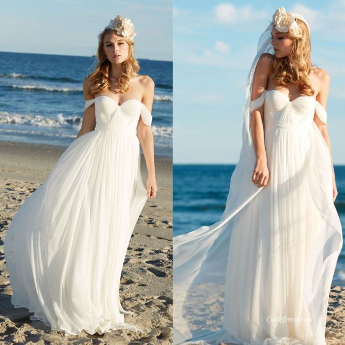 Simple beach wedding dresses plus size