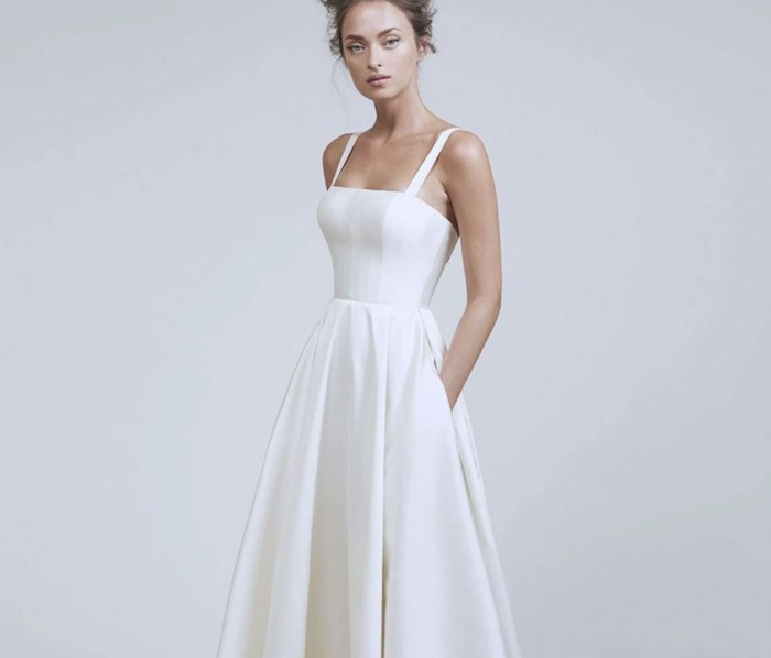 Spaghetti strap satin wedding dress