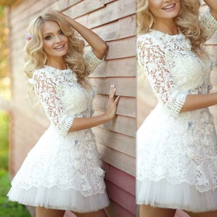 Short wedding dress in winter