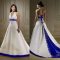 Royal Blue White Wedding Dresses