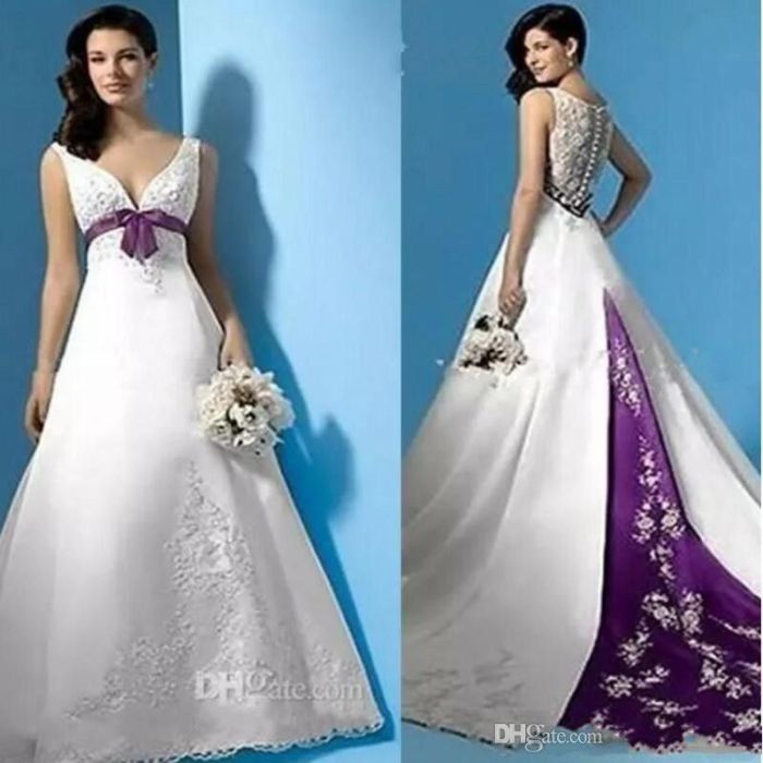 Plus size purple wedding dress