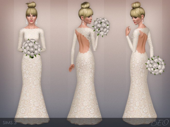 Sims 3 wedding dress cc